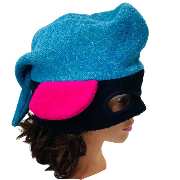 Bula Whimsical Whale Fish Mask Hat For Kids & Adults In Teal Pink Vintage - Picture 1 of 12